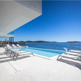 3 x 5 bedroom seafront villa with heated infinity pool near Rogoznica, sleeps 10